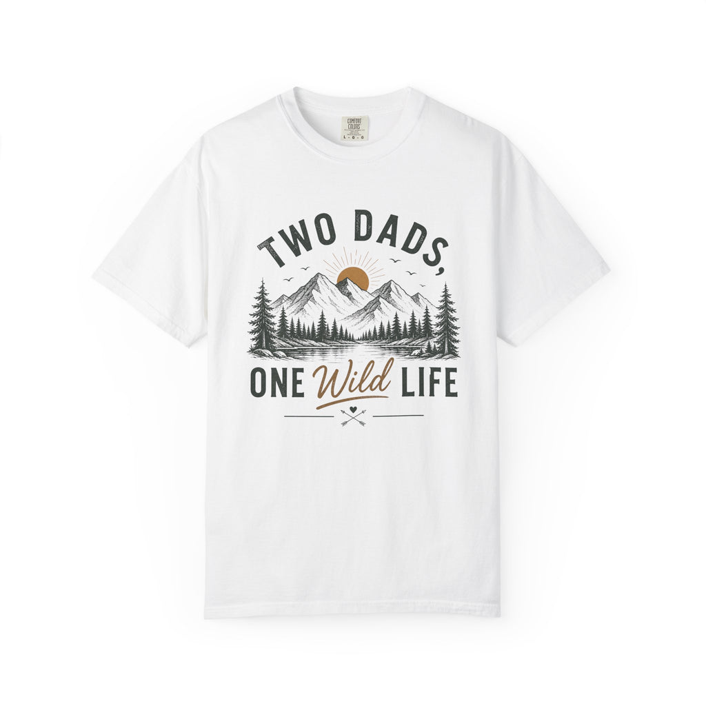 Two Dads One Wild Life T-shirt | Mountain Camping Illustration