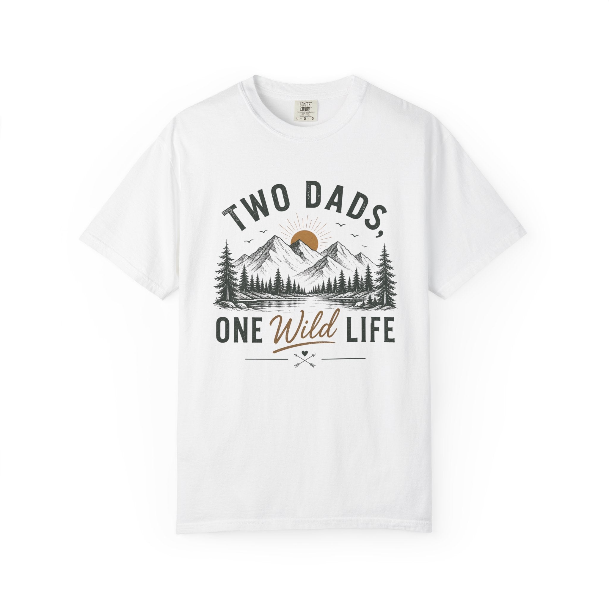 Two Dads One Wild Life T-shirt | Mountain Camping Illustration