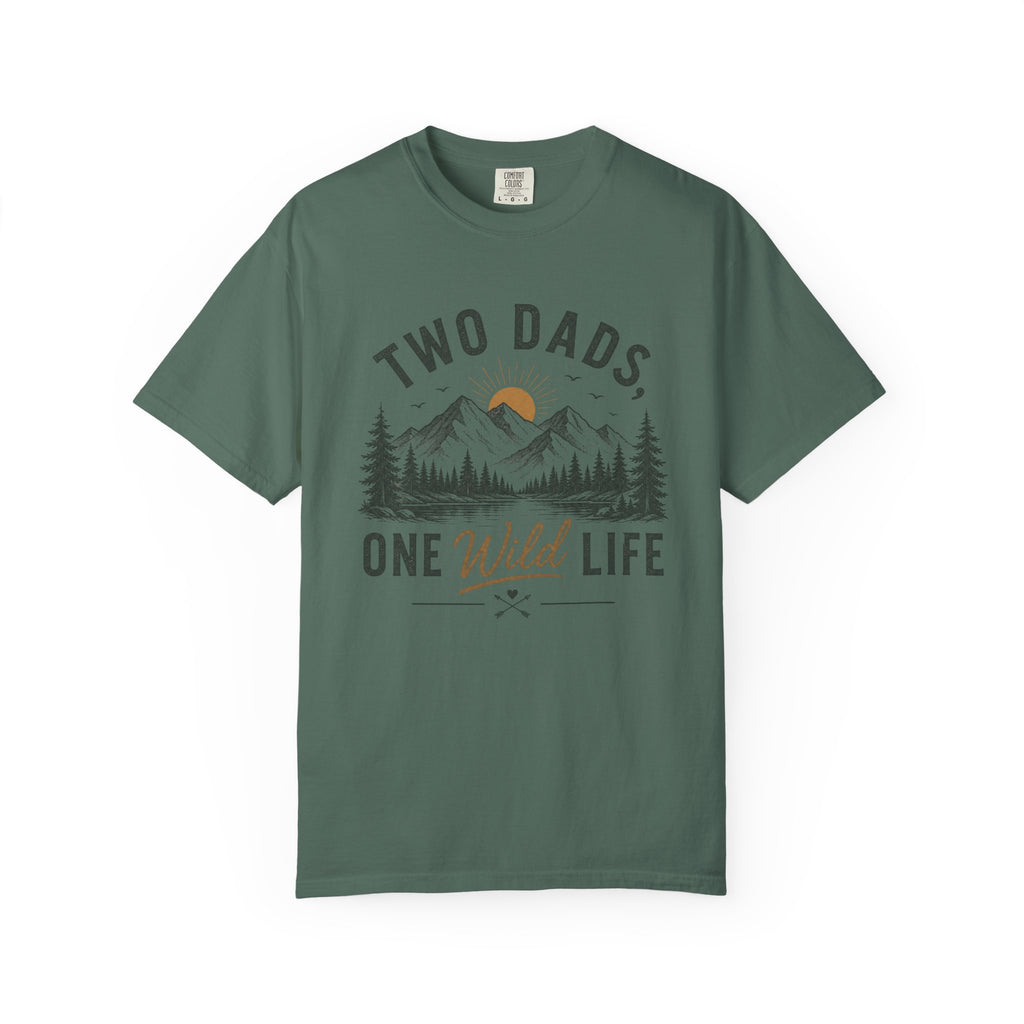 Two Dads One Wild Life T-shirt | Mountain Camping Illustration