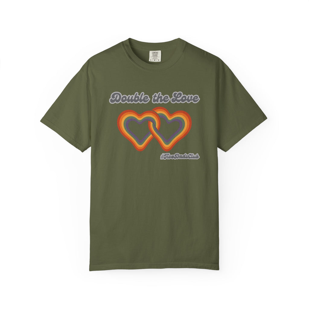 Double the Love, Two Dads, Retro Rainbow Hearts T-shirt