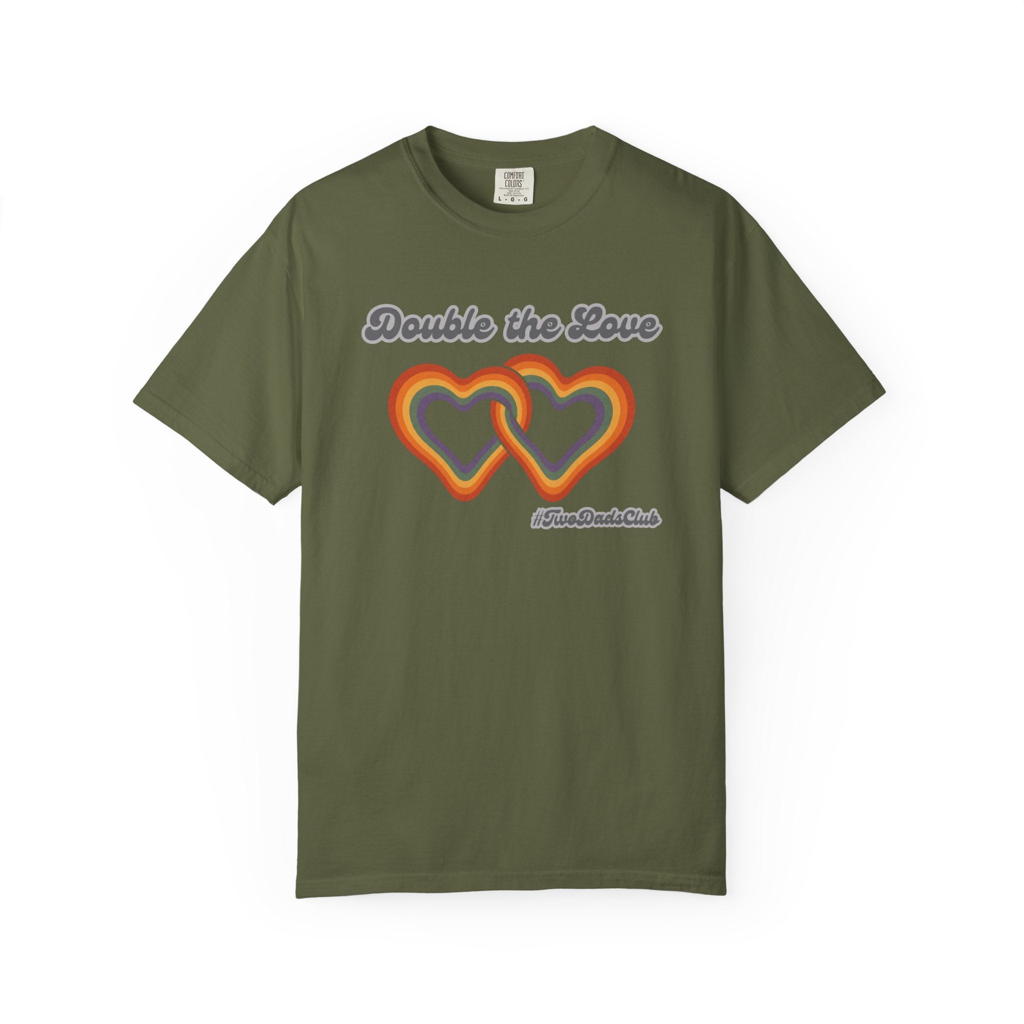 Double the Love, Two Dads, Retro Rainbow Hearts T-shirt