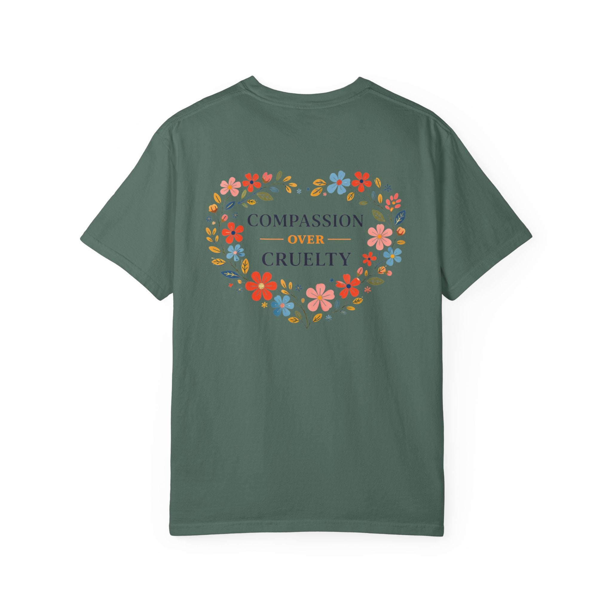 Compassion Over Cruelty Floral Heart T-Shirt