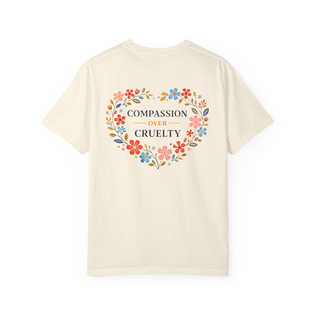Compassion Over Cruelty Floral Heart T-Shirt