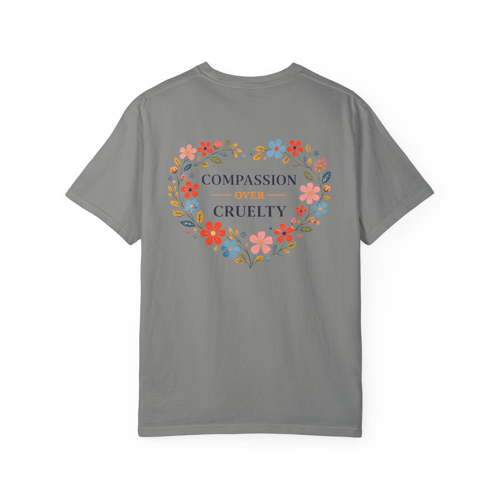 Compassion Over Cruelty Floral Heart T-Shirt