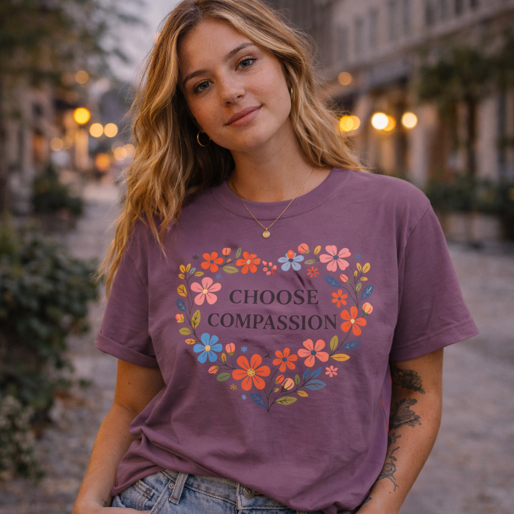 Compassion Floral Heart T-Shirt
