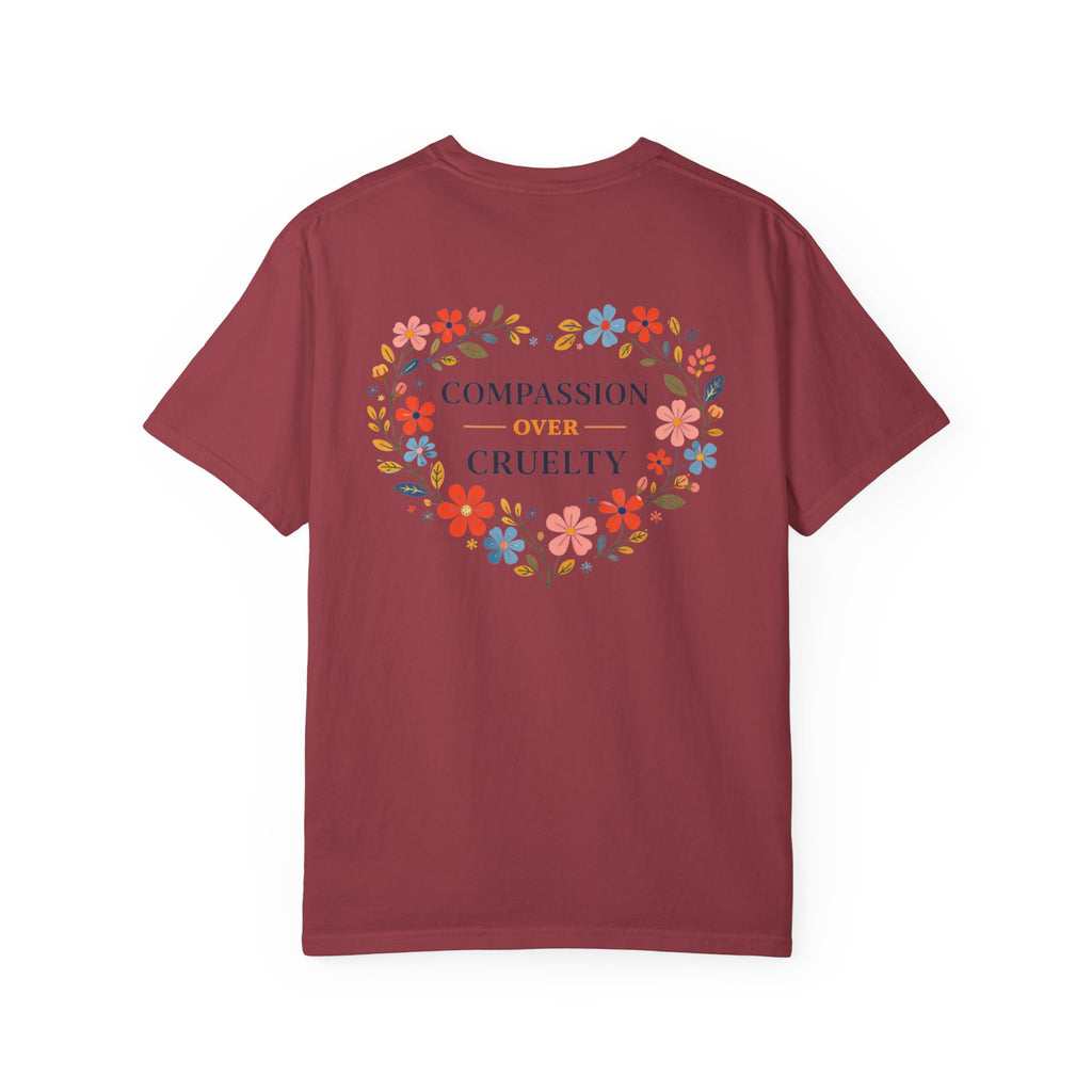 Compassion Over Cruelty Floral Heart T-Shirt