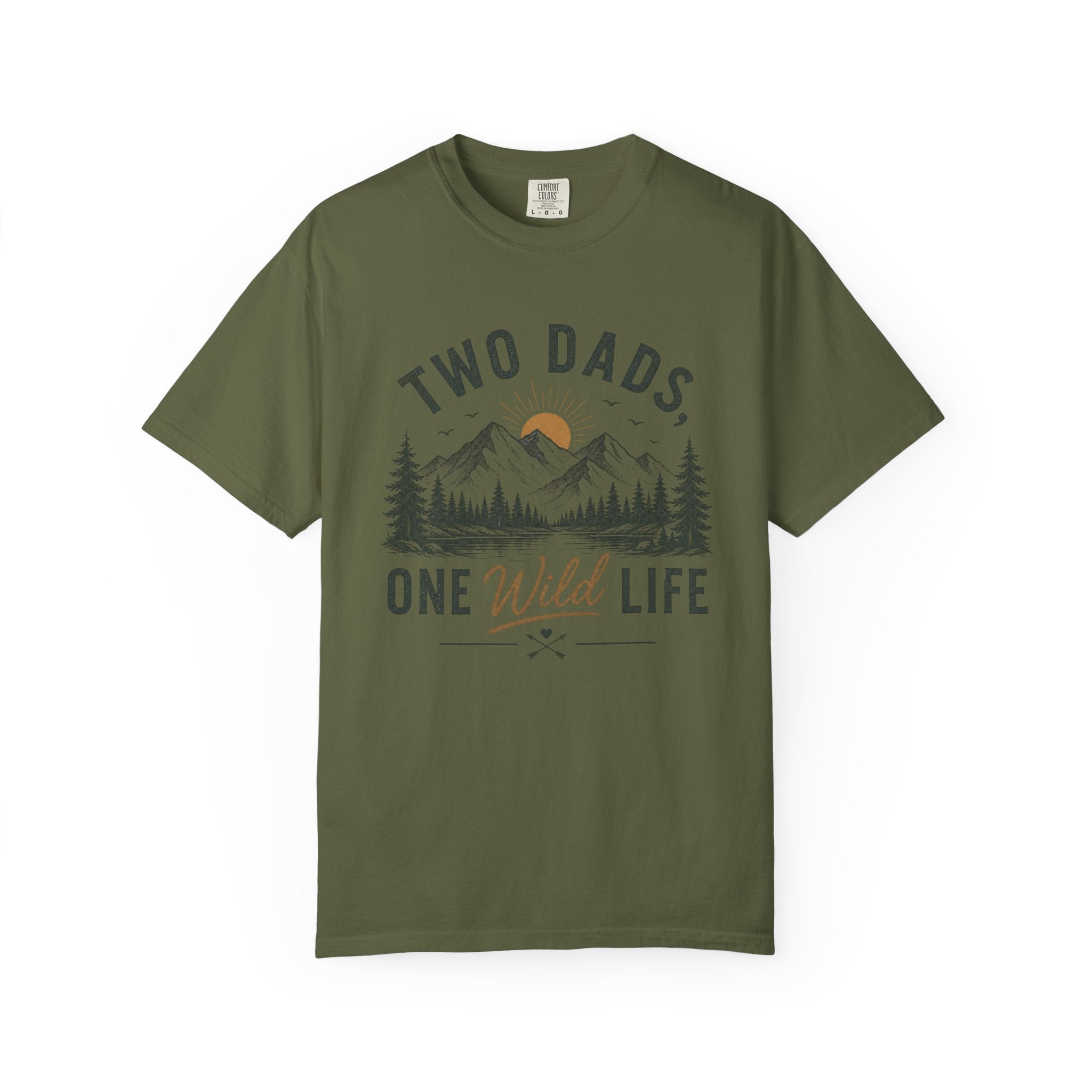 Two Dads One Wild Life T-shirt | Mountain Camping Illustration