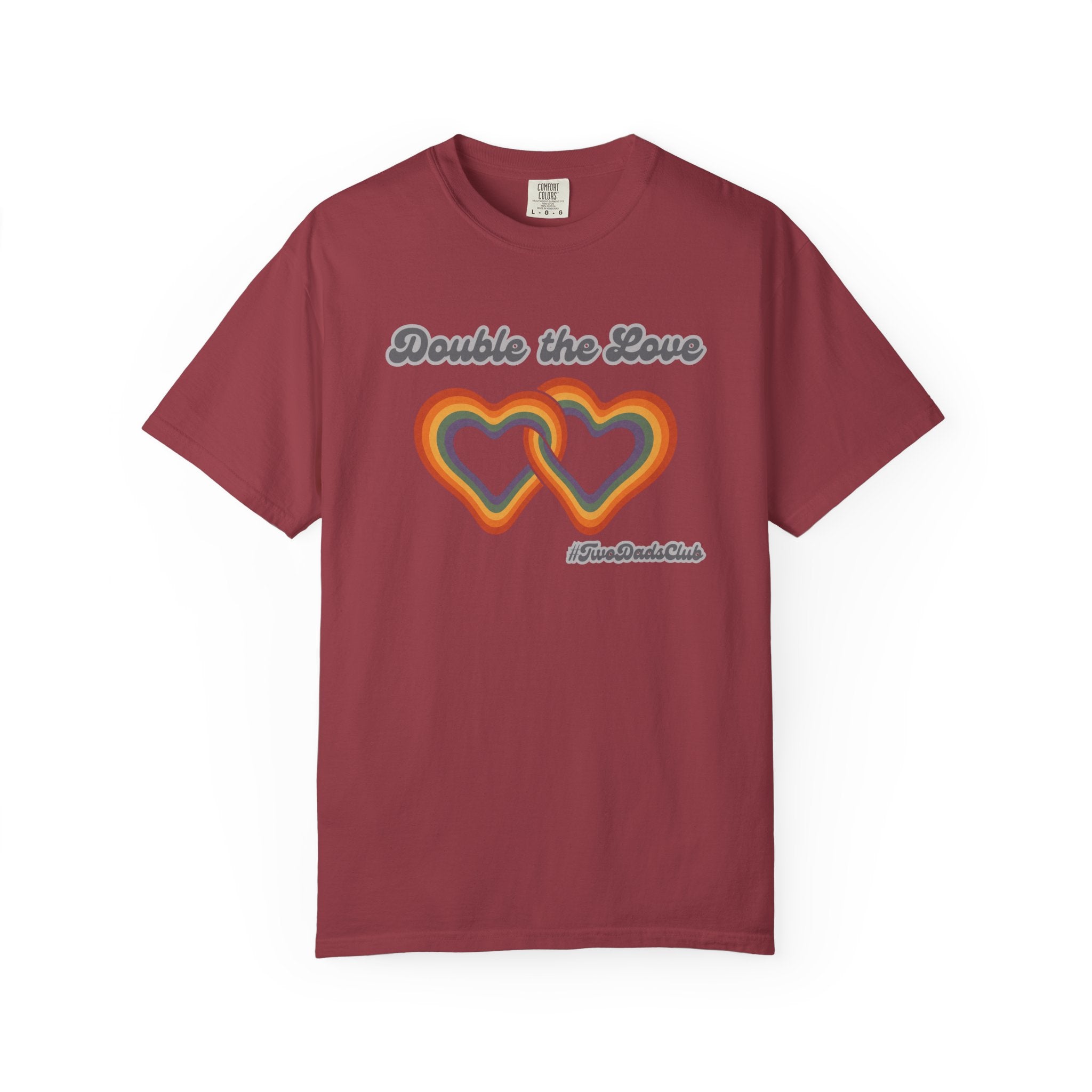 Double the Love, Two Dads, Retro Rainbow Hearts T-shirt
