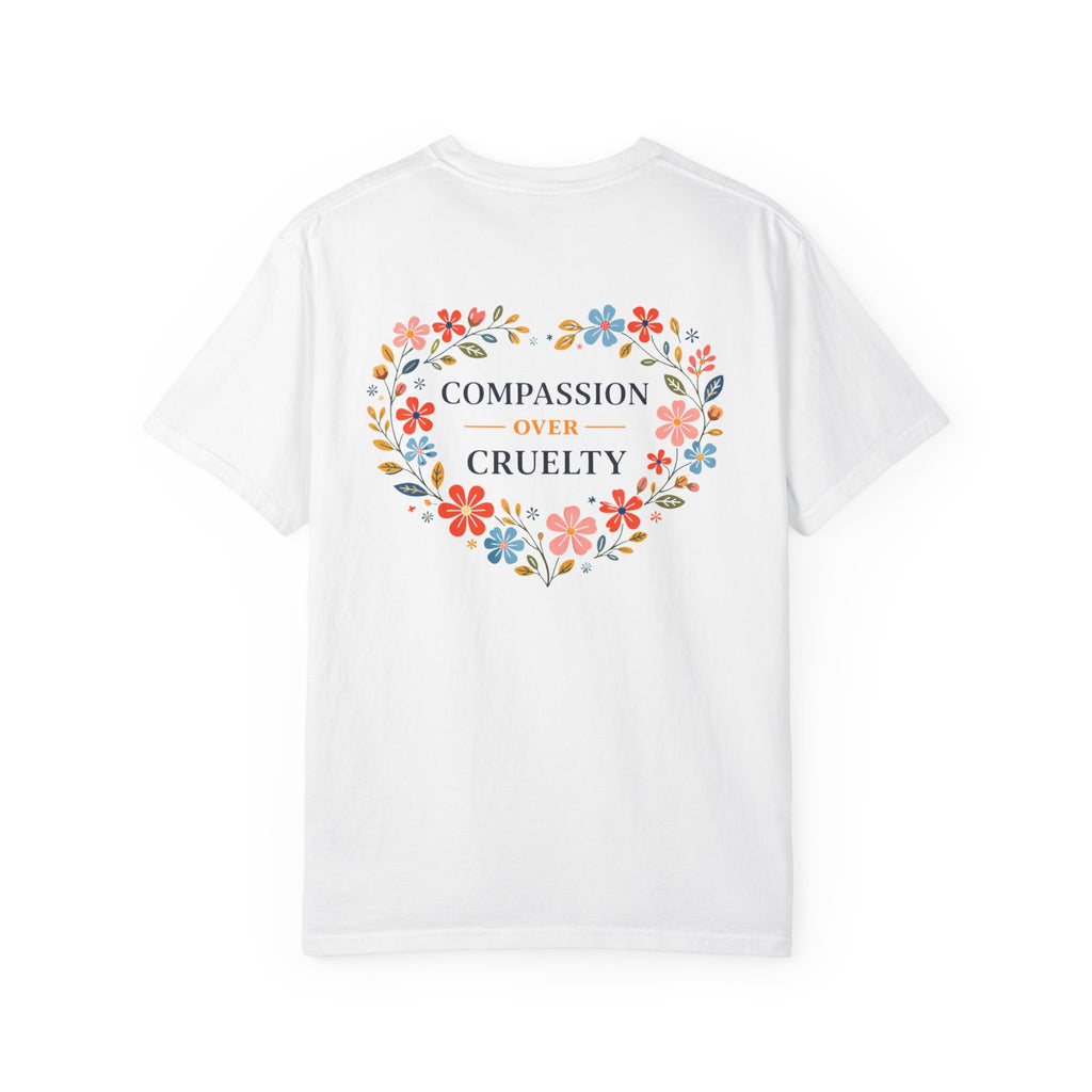 Compassion Over Cruelty Floral Heart T-Shirt